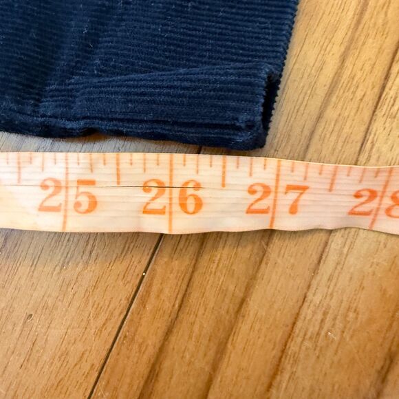 Women Anthropologie The Essential Corduroy Cropped Flare Trousers Dark Blue Sz 6 - Picture 9 of 10